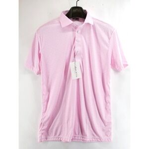 Collars and Co Collar Polo Size Medium Pink Check Short Sleeve